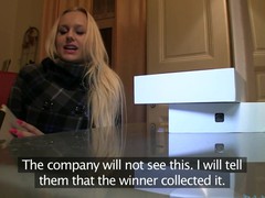 Golden-Haired with Biggest boobs thinks this hottie has won an iPad.  Well this hottie will if this hottie rides my big dick.